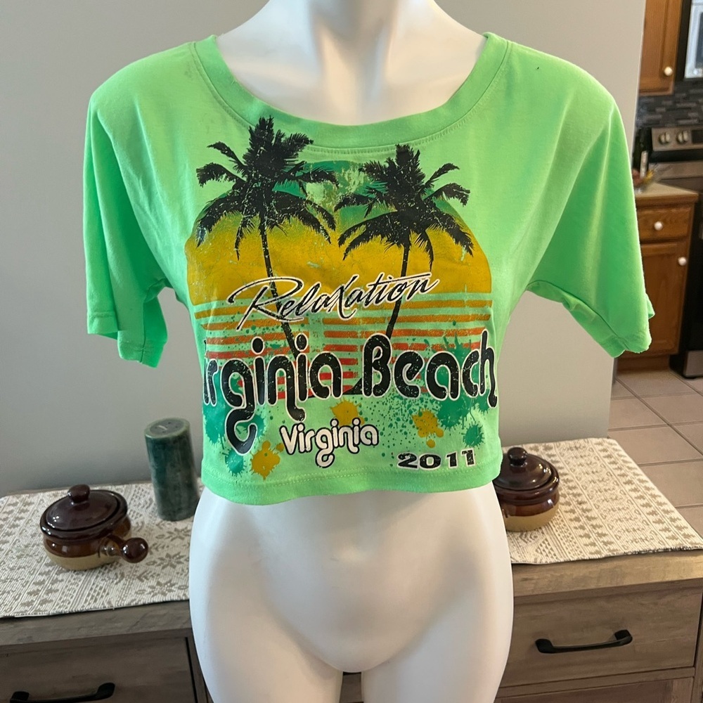 Popular sports like green cropped Virginia Beach tshirt